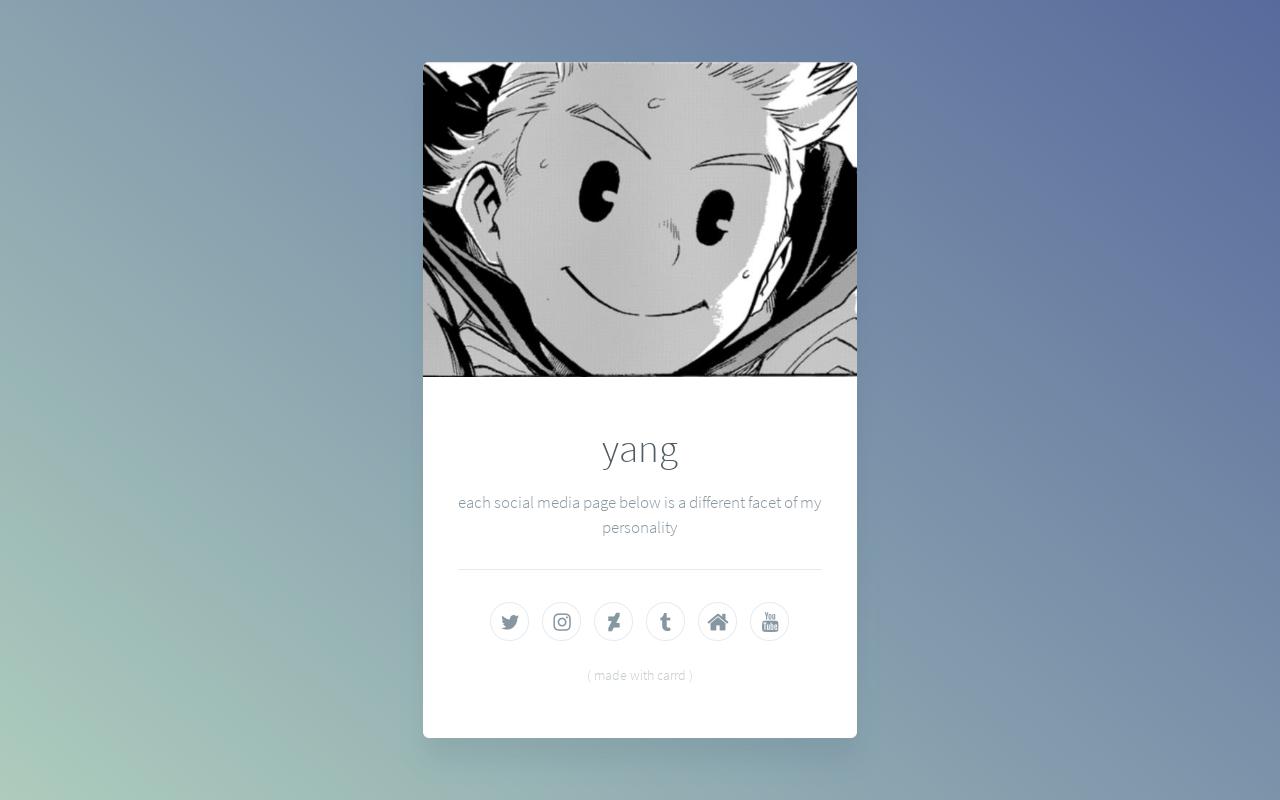 Carrd profile picture for @yang
